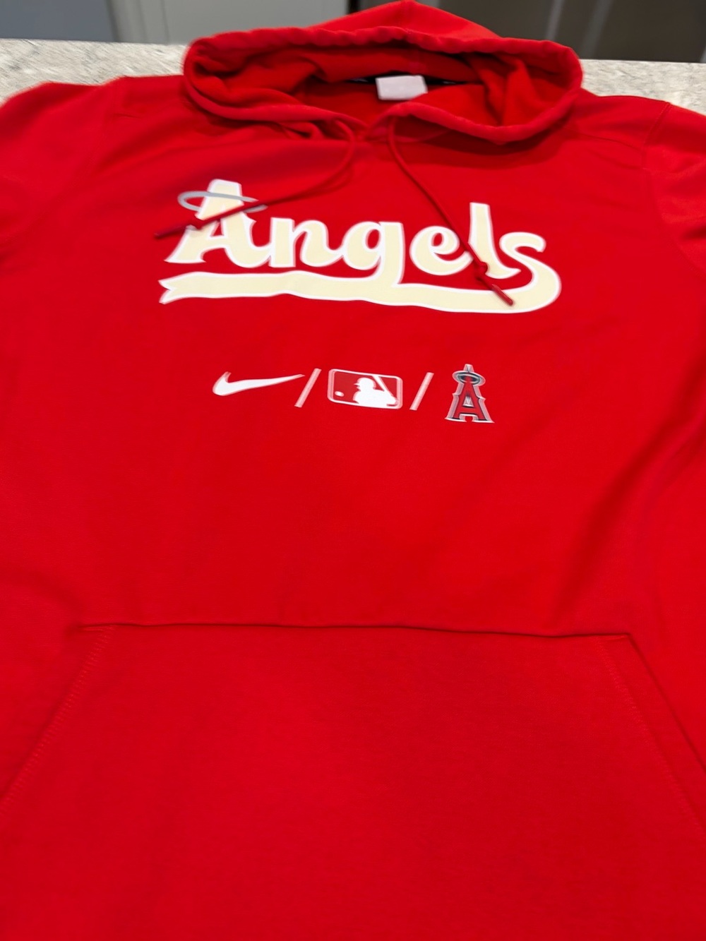 Los Angles Angels MLB Nike Terma-Fit Short Sleeve Red Pullover Hoodie-XL - Picture 4 of 9